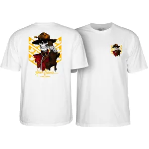 POWELL-PERALTA T-SHIRT KEVIN HARRIS MOUNTIE WHITE