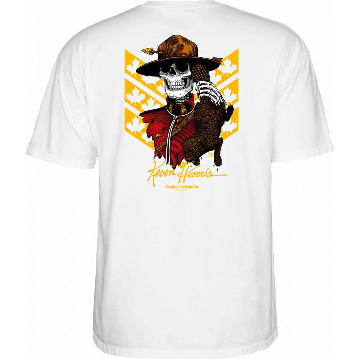 POWELL-PERALTA T-SHIRT KEVIN HARRIS MOUNTIE WHITE