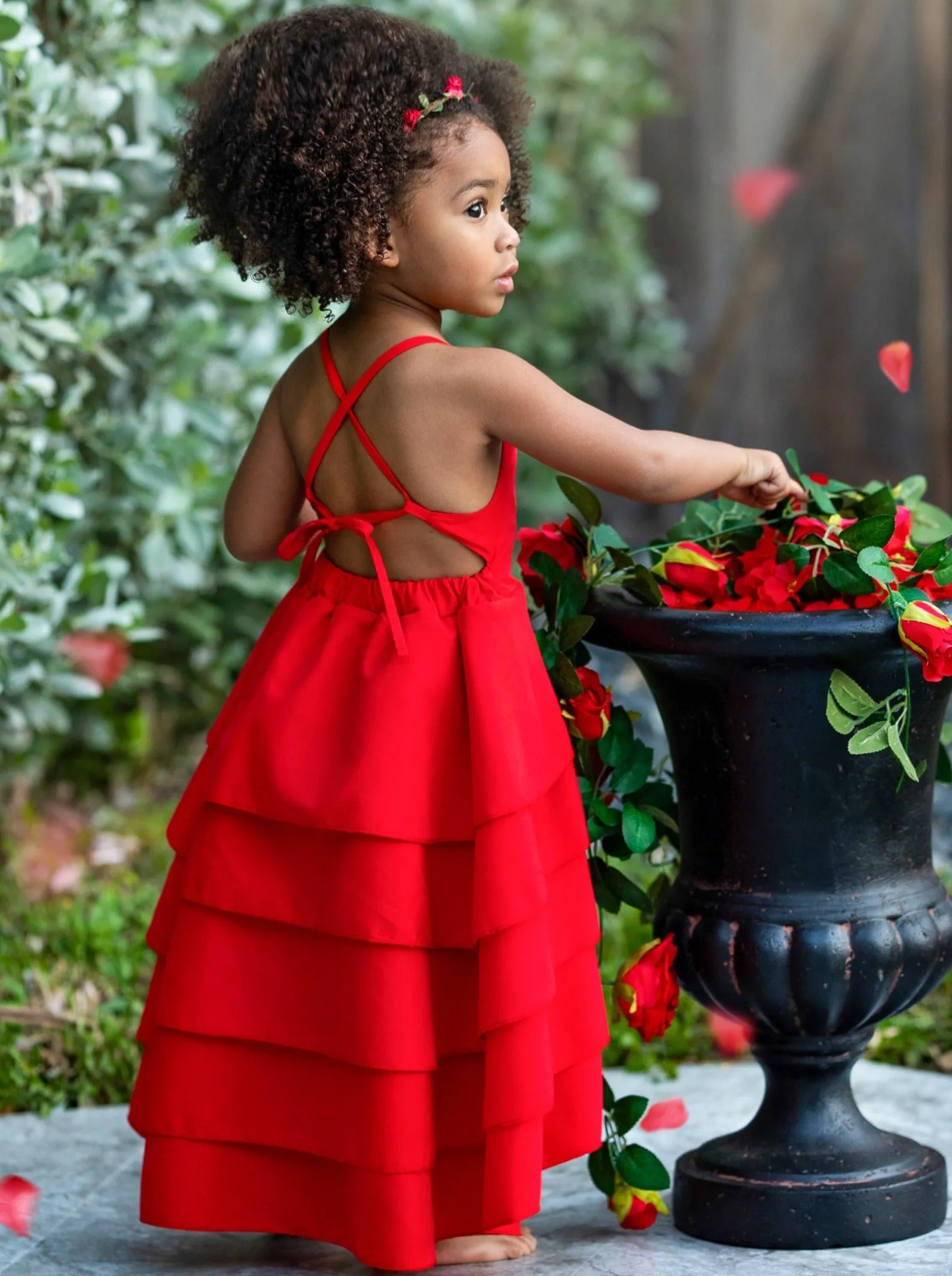 Pretty Petal Ruby Tiered Dress