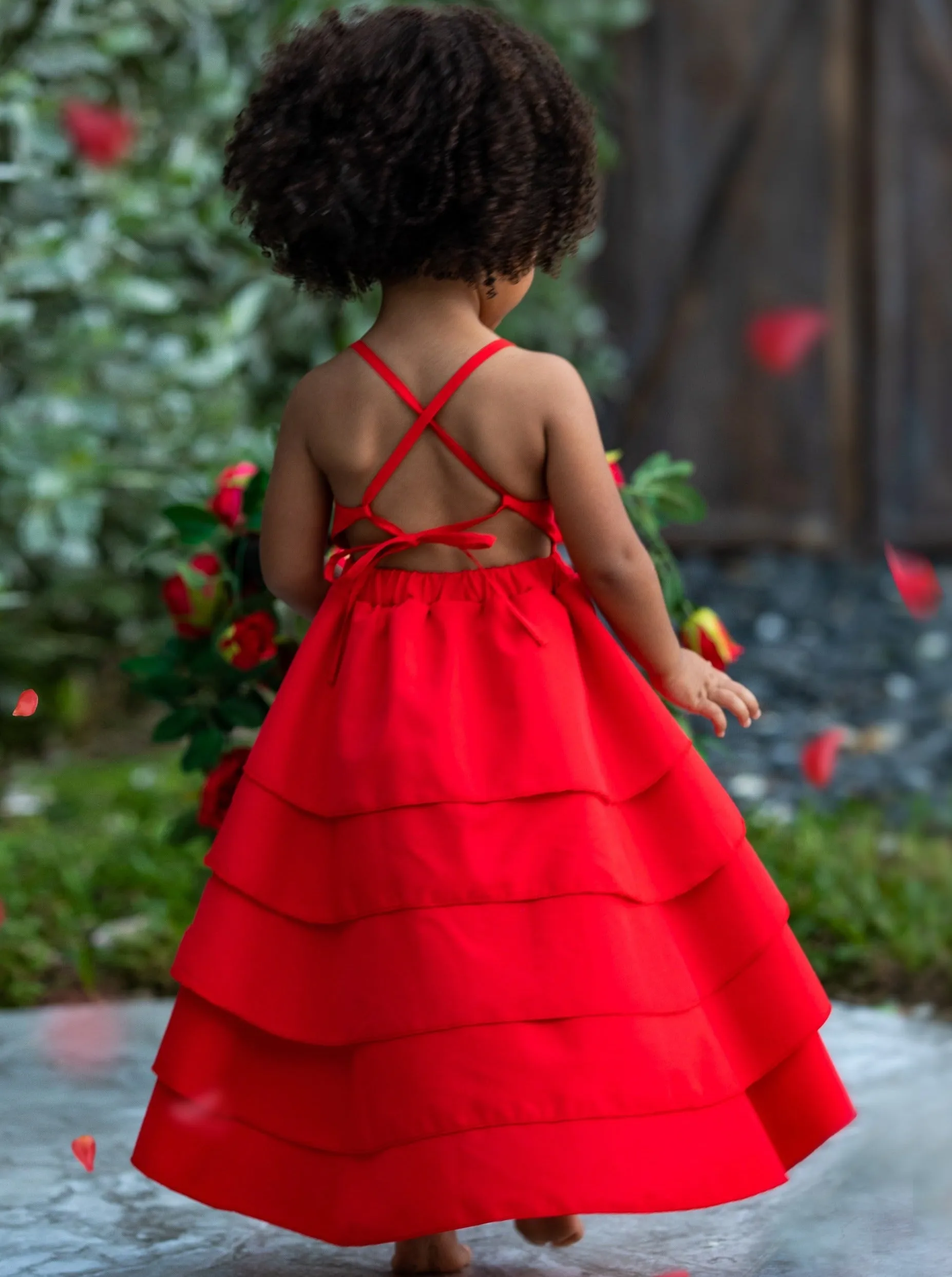 Pretty Petal Ruby Tiered Dress