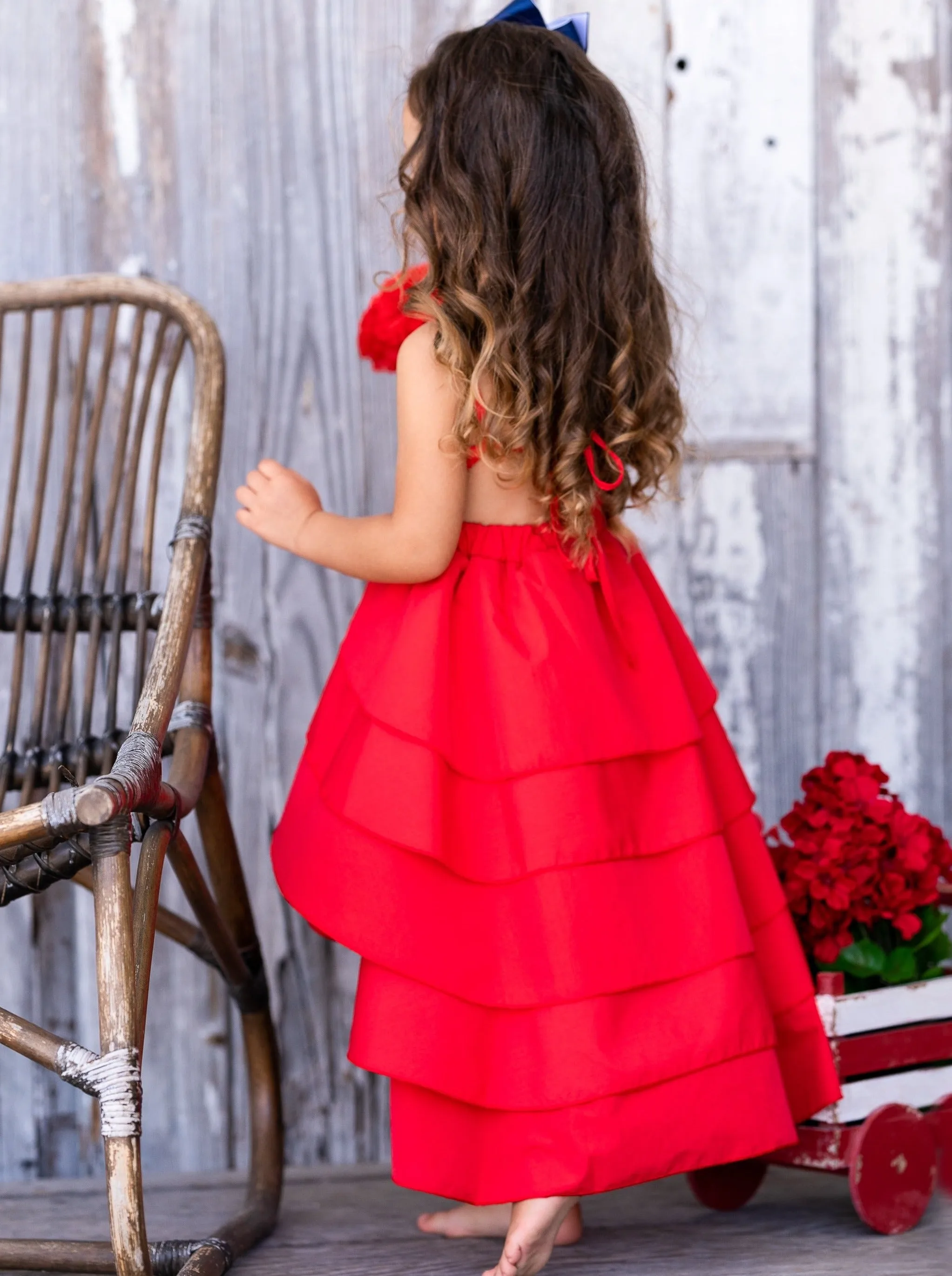 Pretty Petal Ruby Tiered Dress