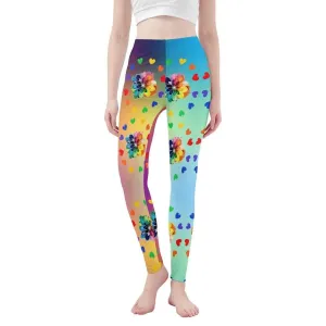 Rainbow Flower Yoga Pants