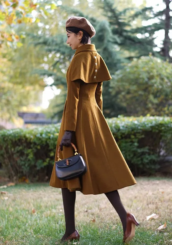 Retro 50s Elegant Cape Coat