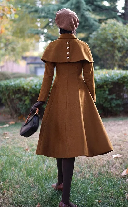 Retro 50s Elegant Cape Coat