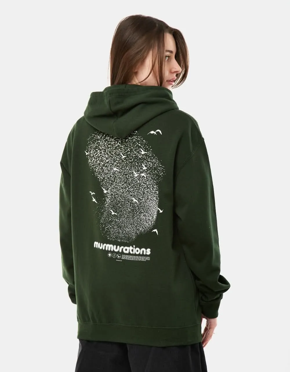 Route One Murmurations Pullover Hoodie - Forest Green