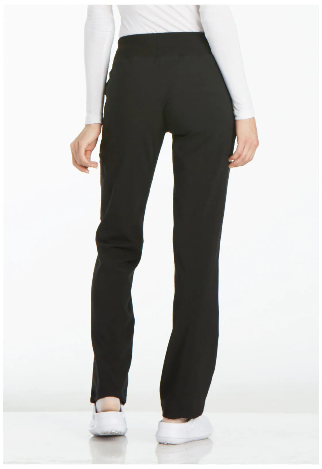 Scrub Pants - Cherokee Women's iFlex Mid Rise Straight Leg Pull-on Pant - Black, CK002