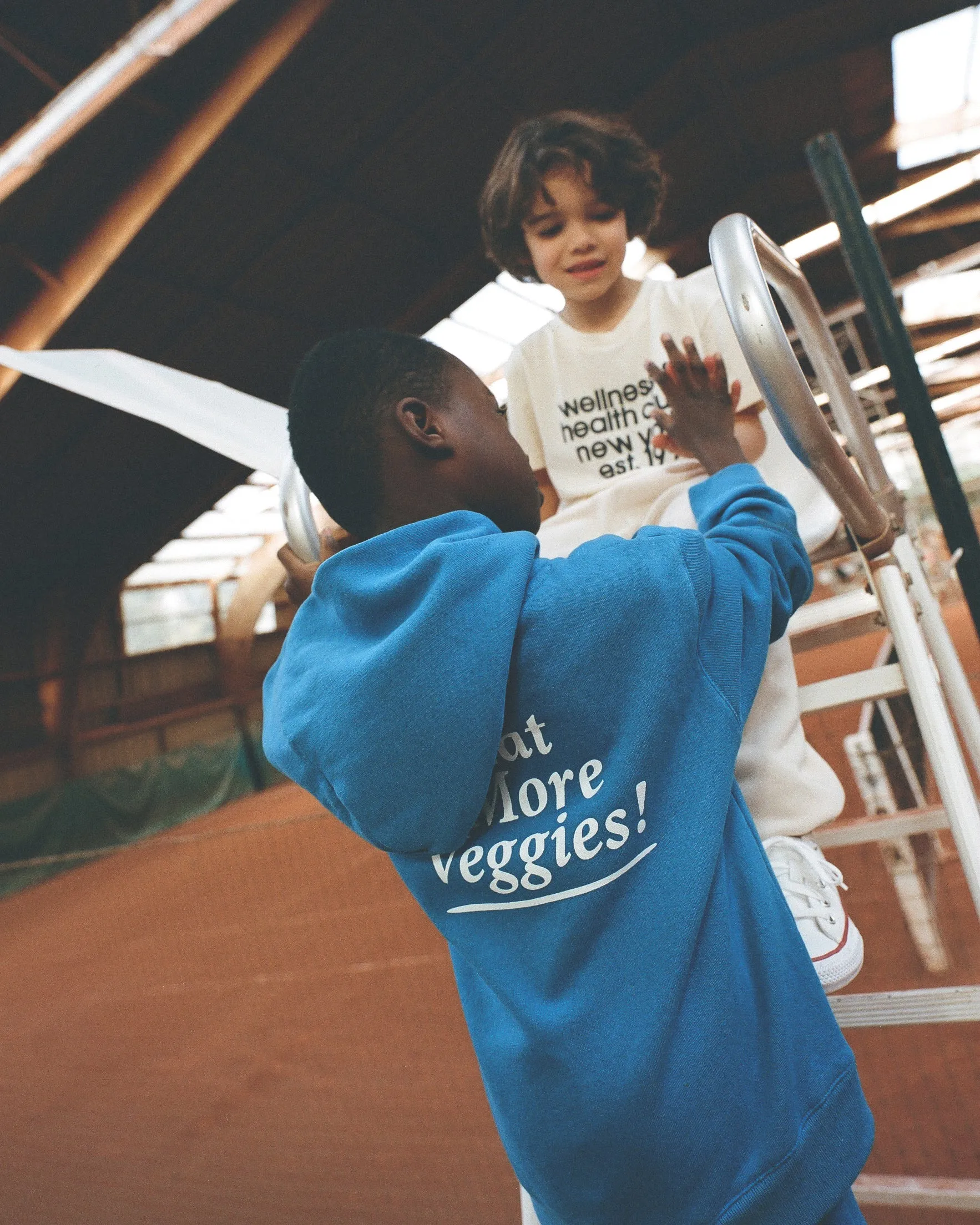 Serif Logo Kids Hoodie - Paris Blue