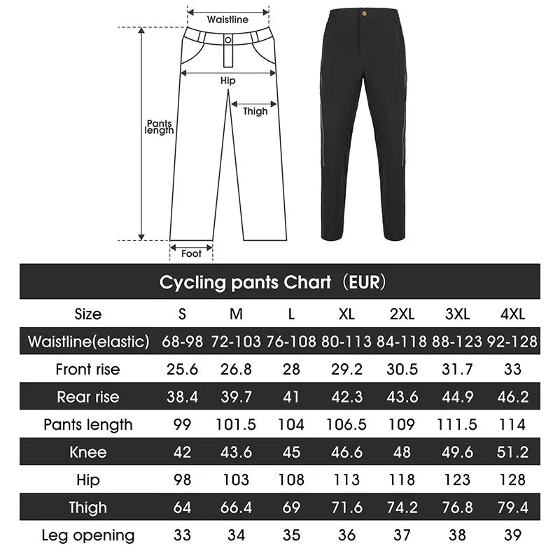 Spring Summer MTB Sports Pants For Men Quick Dry Reflective Striped Jogger Running Pants Outdoor Golf Fishing Hiking