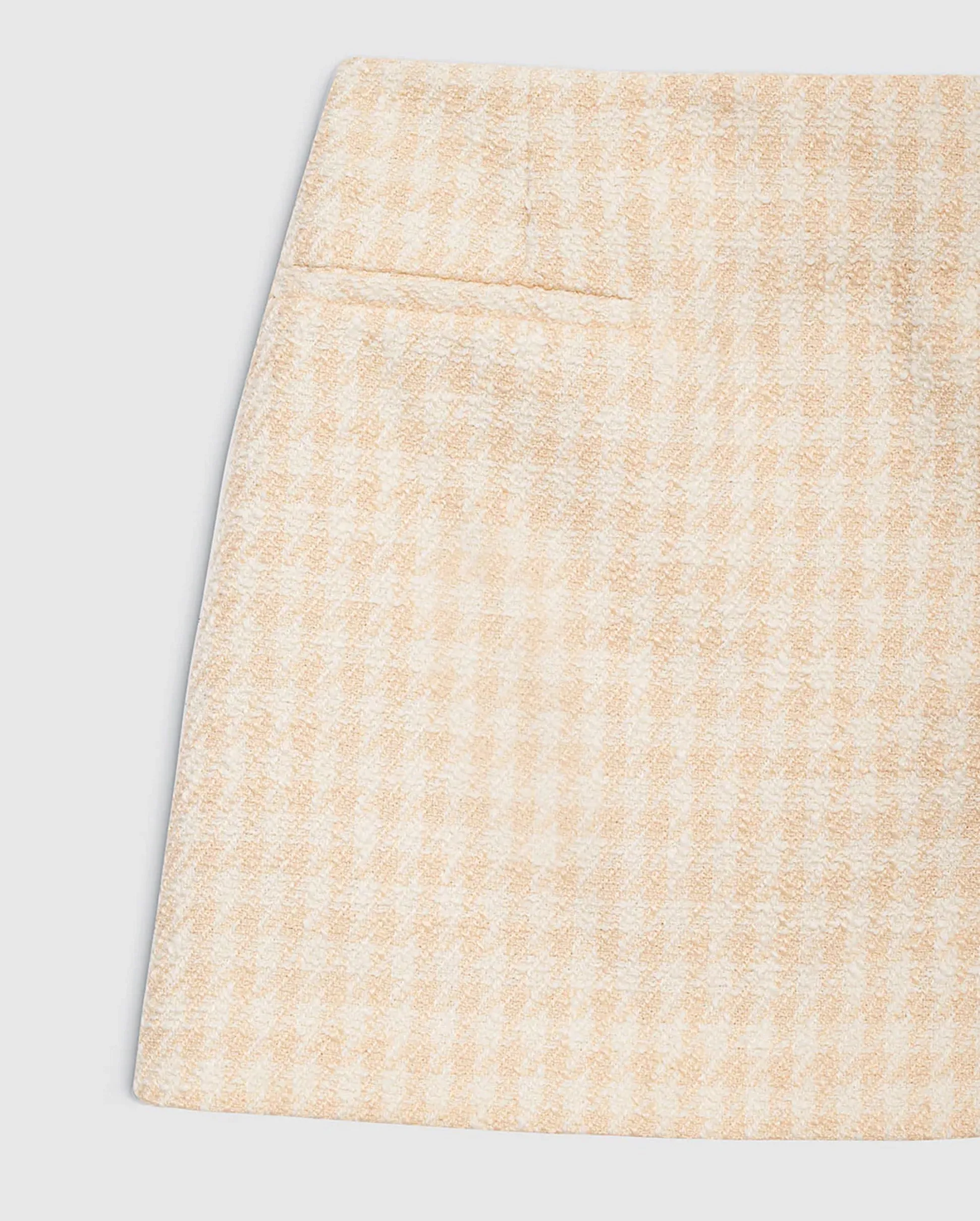 VANESSA SKIRT / CREAM AND PEACH HOUNDSTOOTH