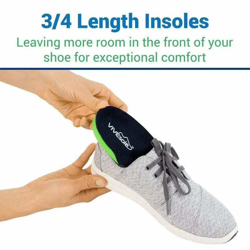 Vive Health Sole Plantar 3/4 Length Shoe Inserts - Green