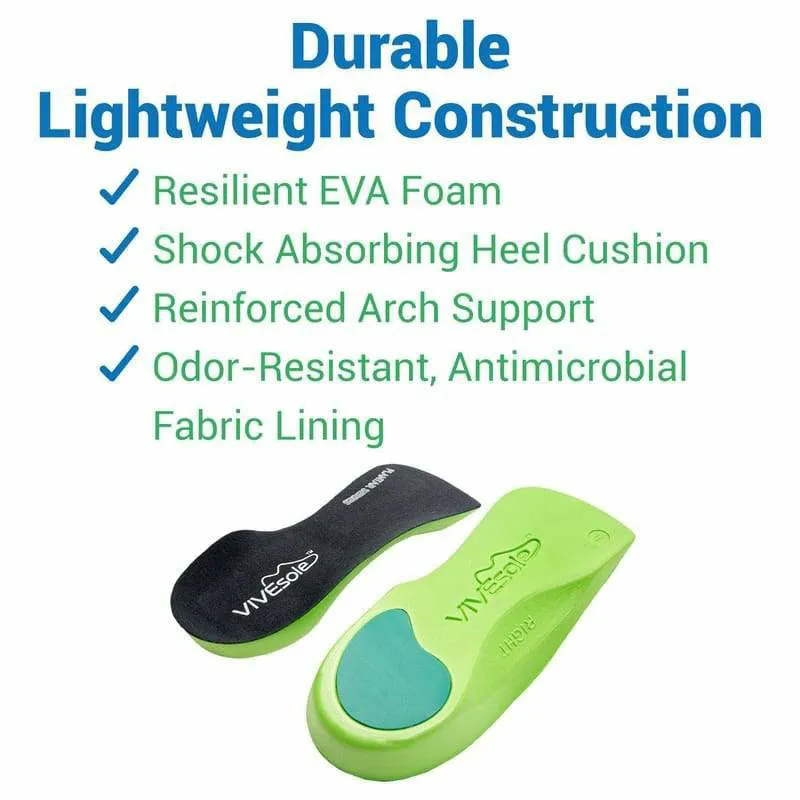 Vive Health Sole Plantar 3/4 Length Shoe Inserts - Green