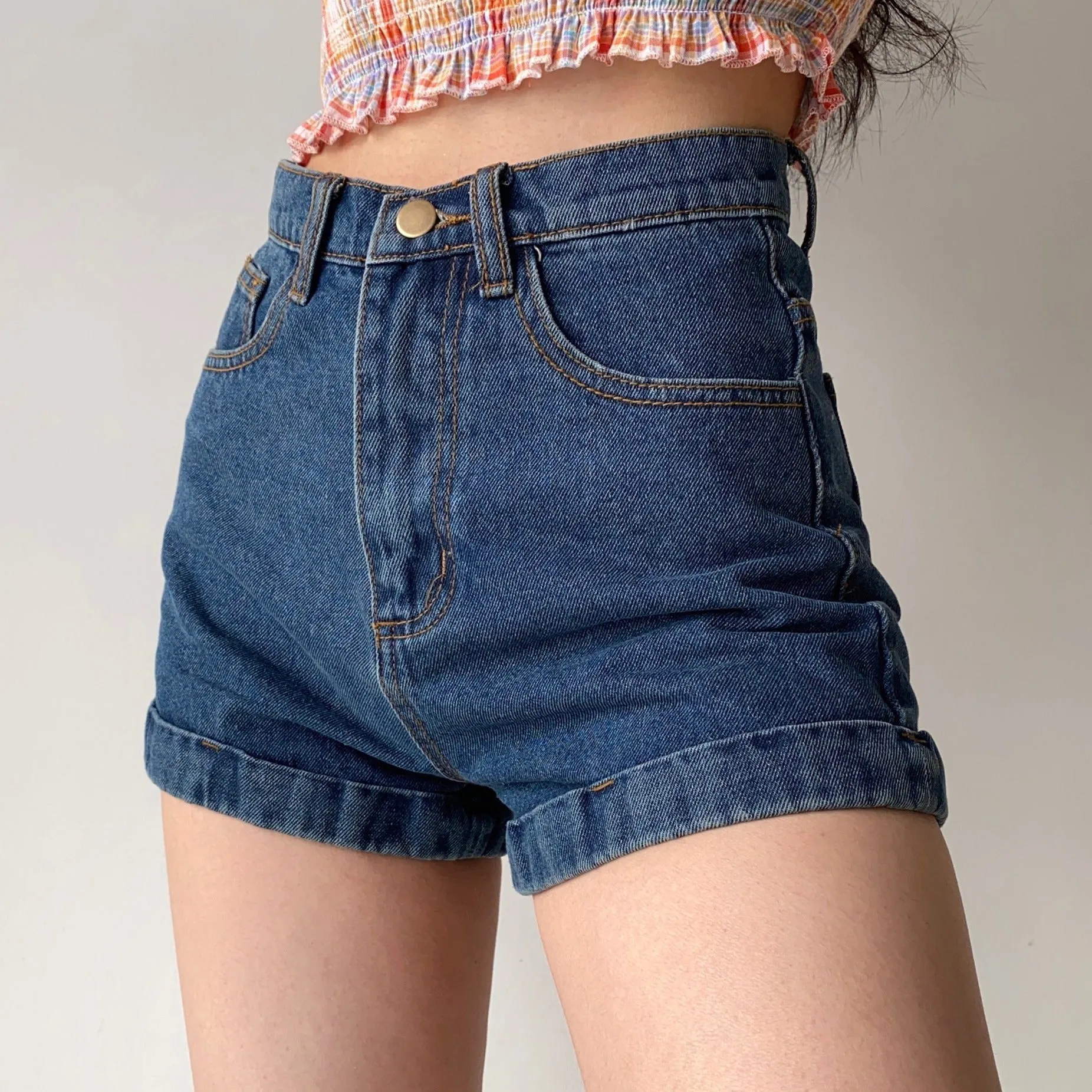 Wenkouban - Classic Retro Denim Shorts