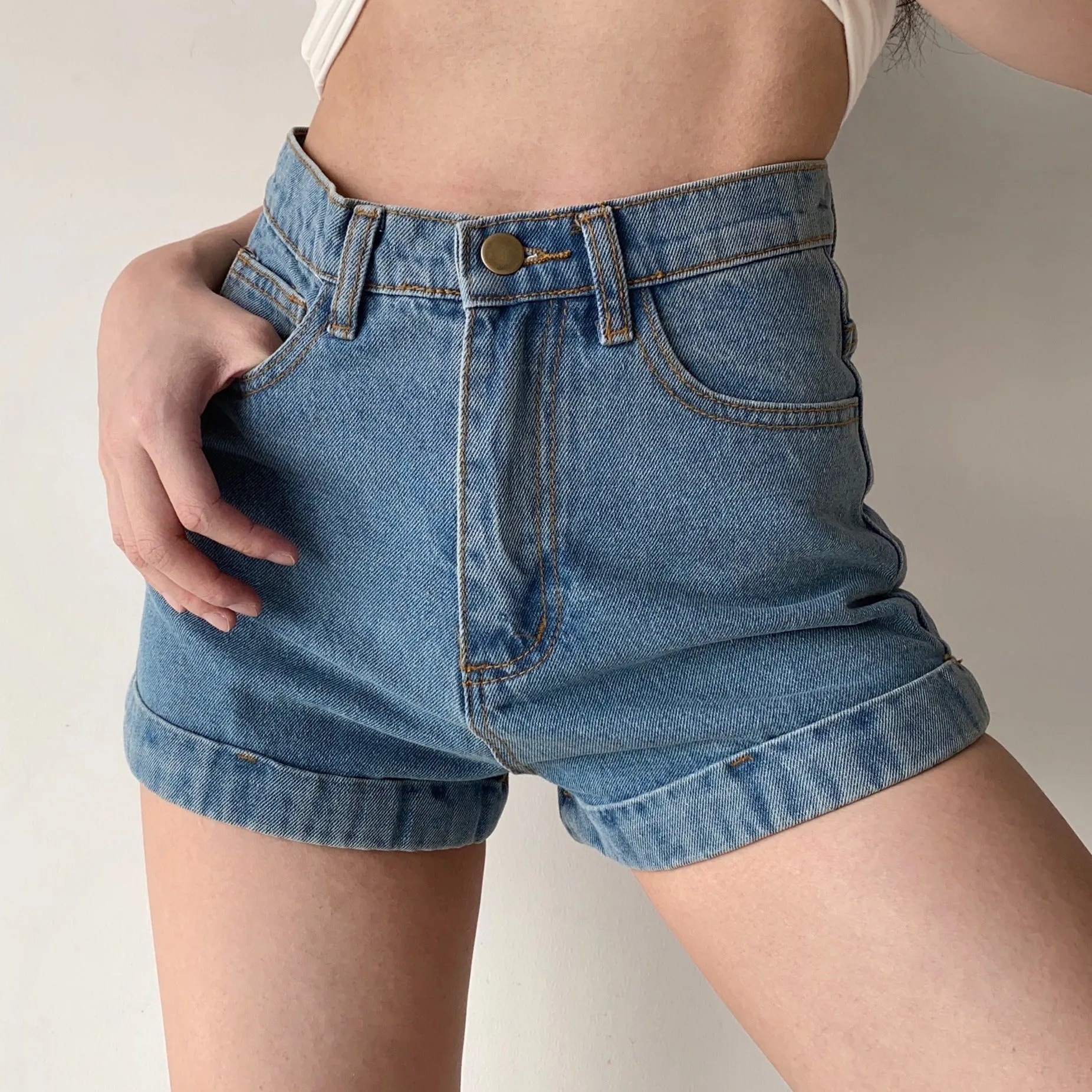 Wenkouban - Classic Retro Denim Shorts