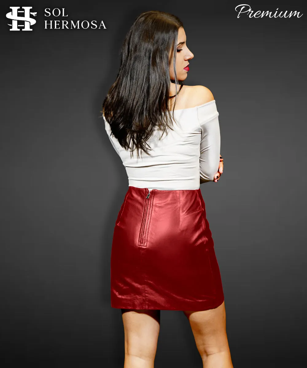 Women's Designer Leather Skirt