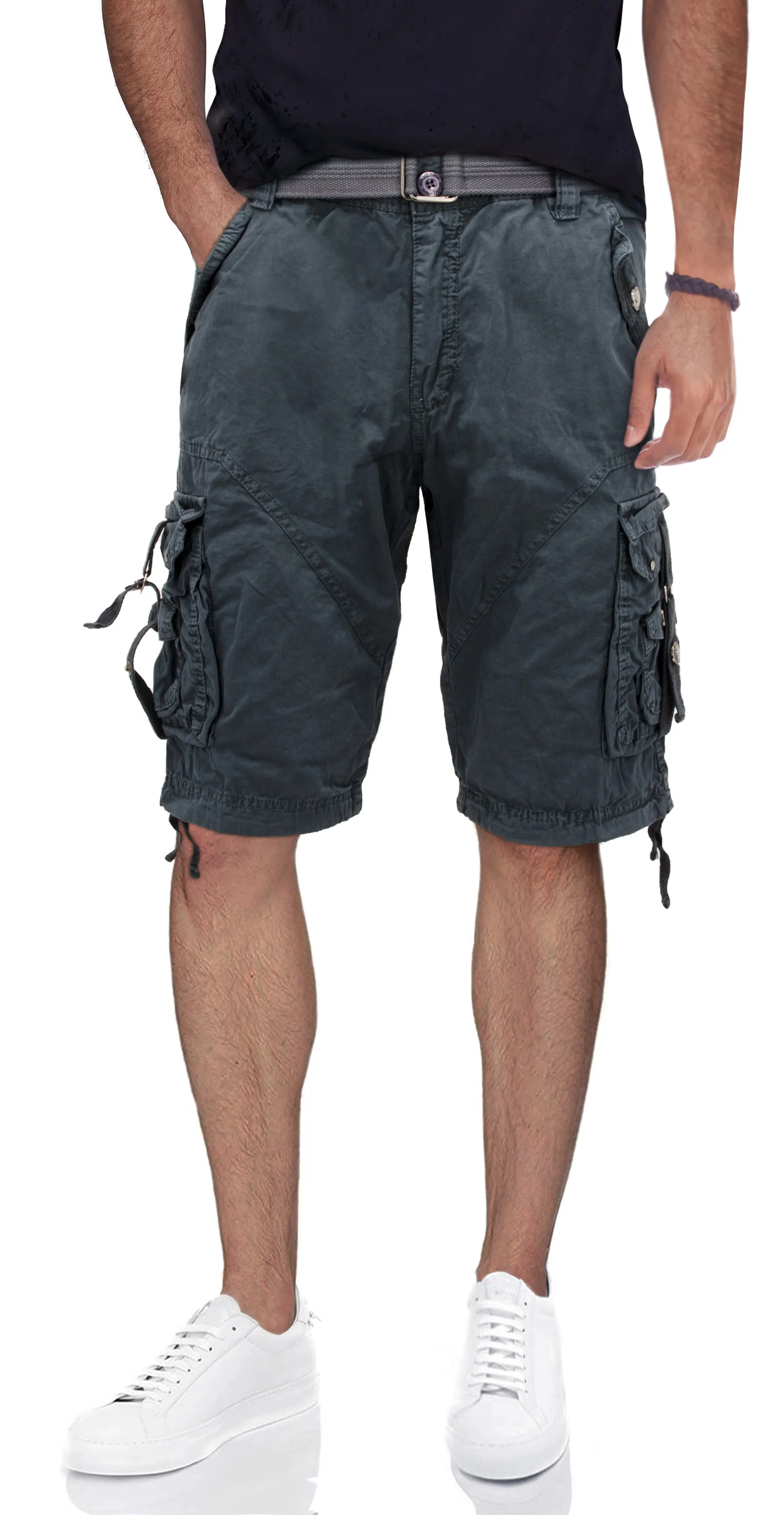 X RAY Mens Tactical Bermuda Cargo Shorts Camo and Solid Colors 12.5" Inseam Knee Length Classic Fit Multi Pocket Capri Pants