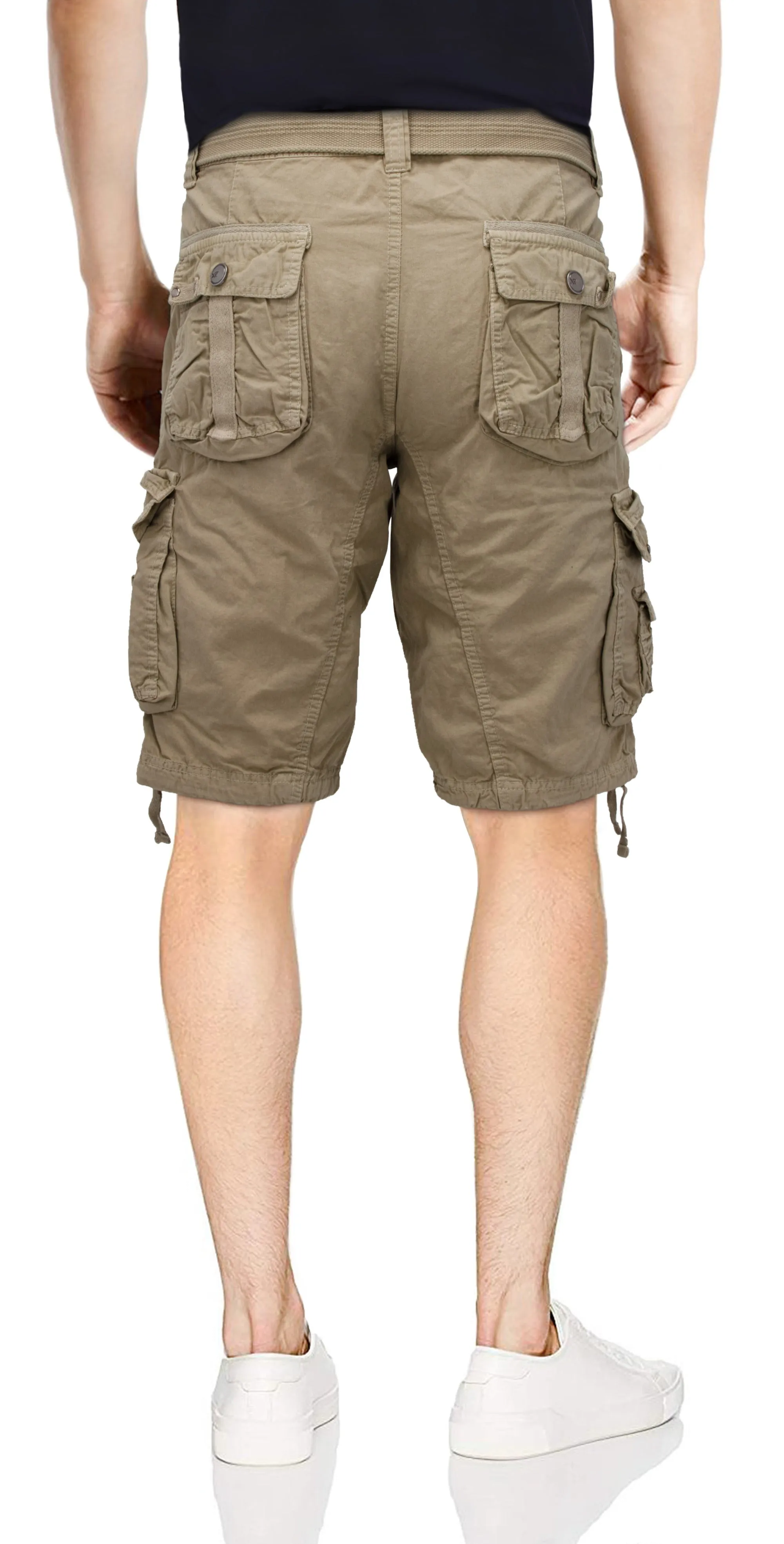 X RAY Mens Tactical Bermuda Cargo Shorts Camo and Solid Colors 12.5" Inseam Knee Length Classic Fit Multi Pocket Capri Pants