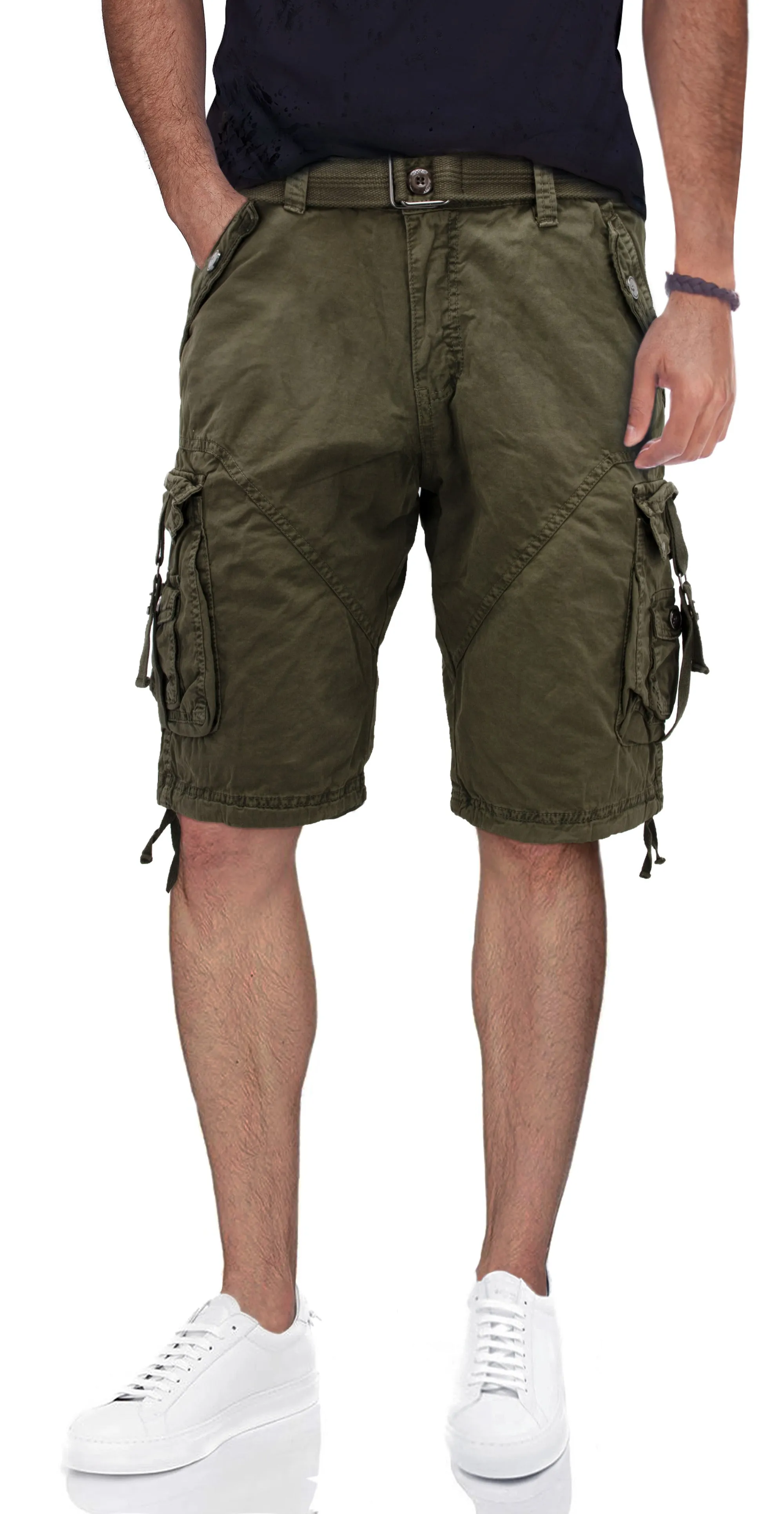 X RAY Mens Tactical Bermuda Cargo Shorts Camo and Solid Colors 12.5" Inseam Knee Length Classic Fit Multi Pocket Capri Pants