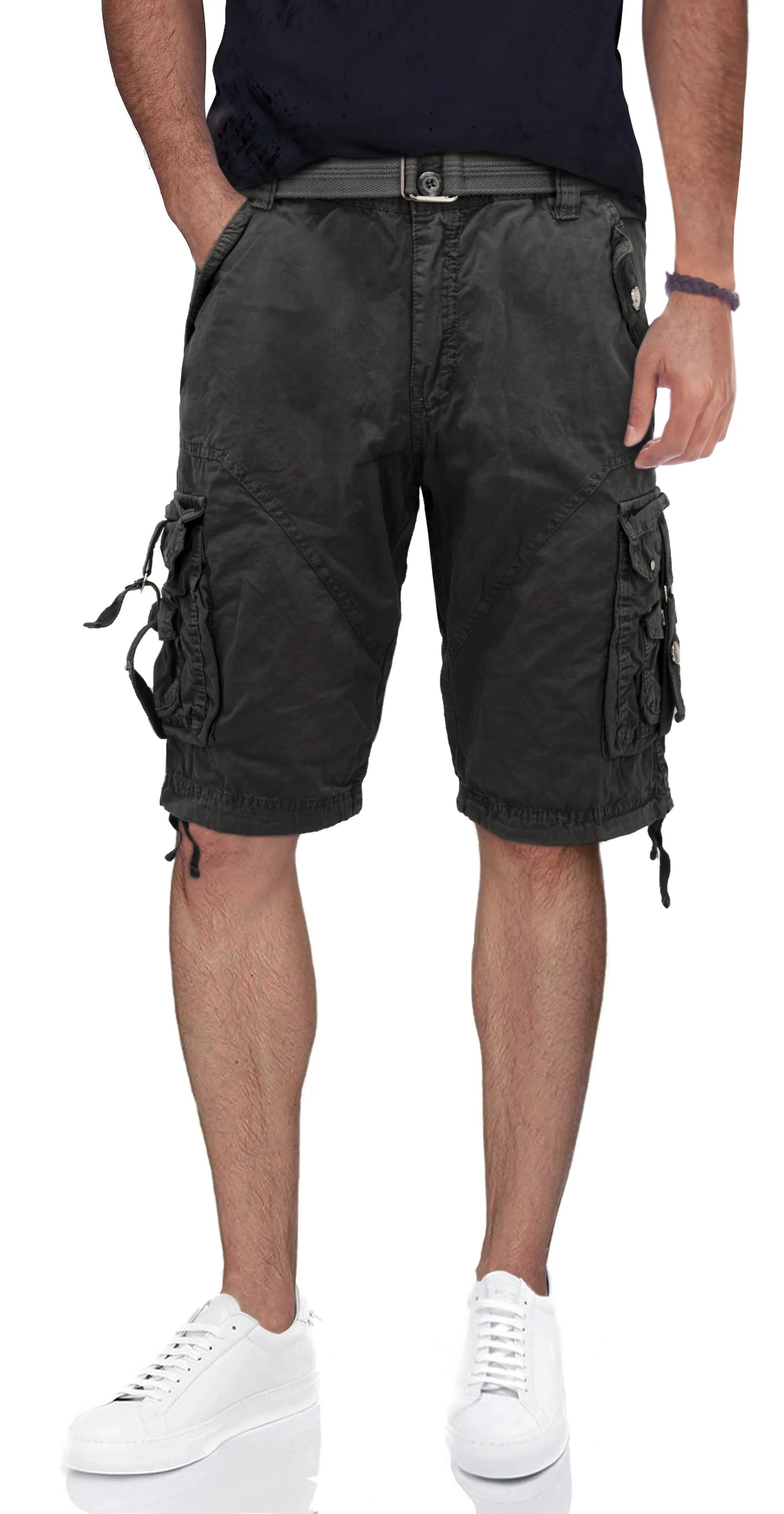 X RAY Mens Tactical Bermuda Cargo Shorts Camo and Solid Colors 12.5" Inseam Knee Length Classic Fit Multi Pocket Capri Pants