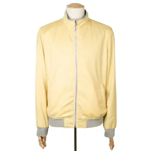 Yellow Wool & Goat Suede Bomber Jacket