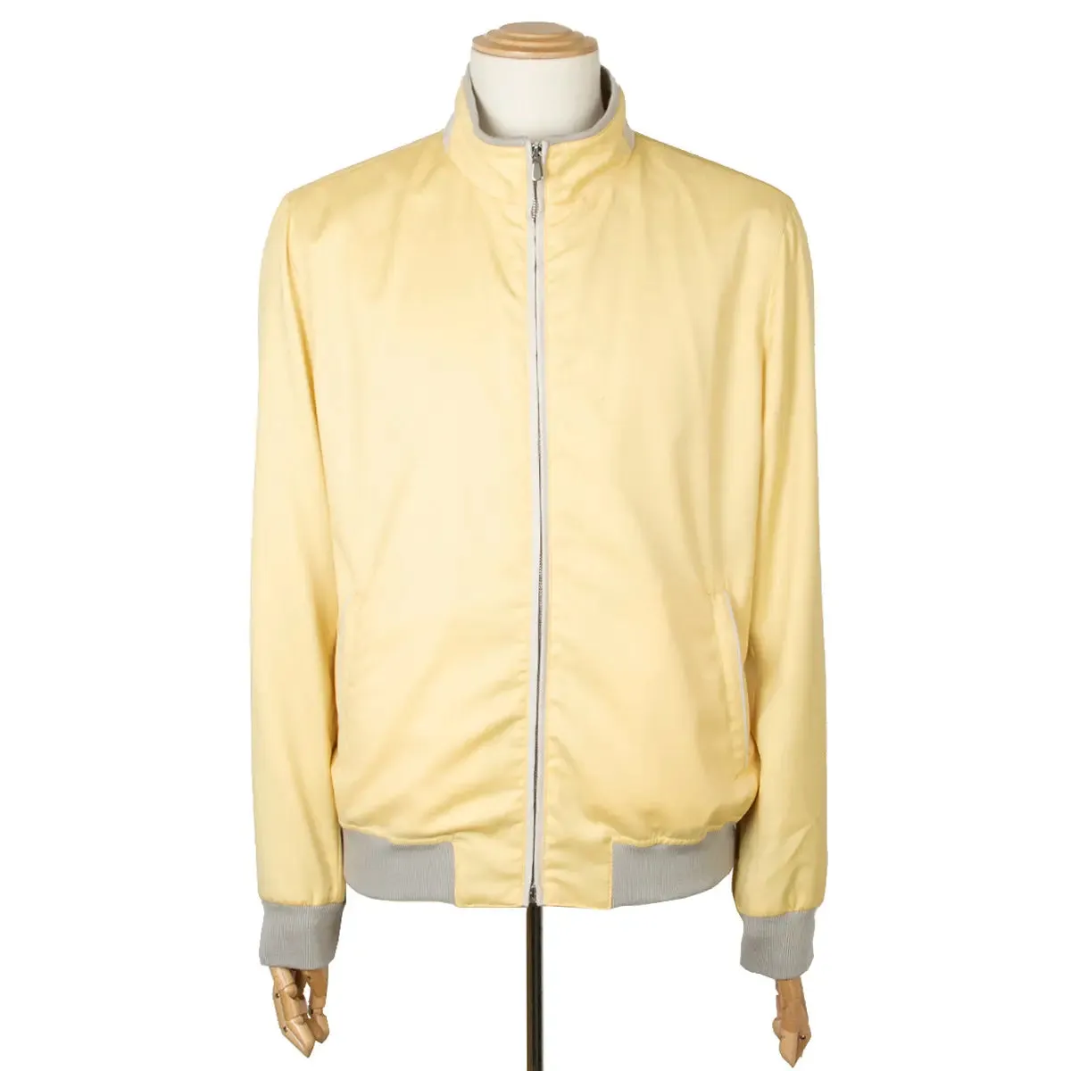 Yellow Wool & Goat Suede Bomber Jacket